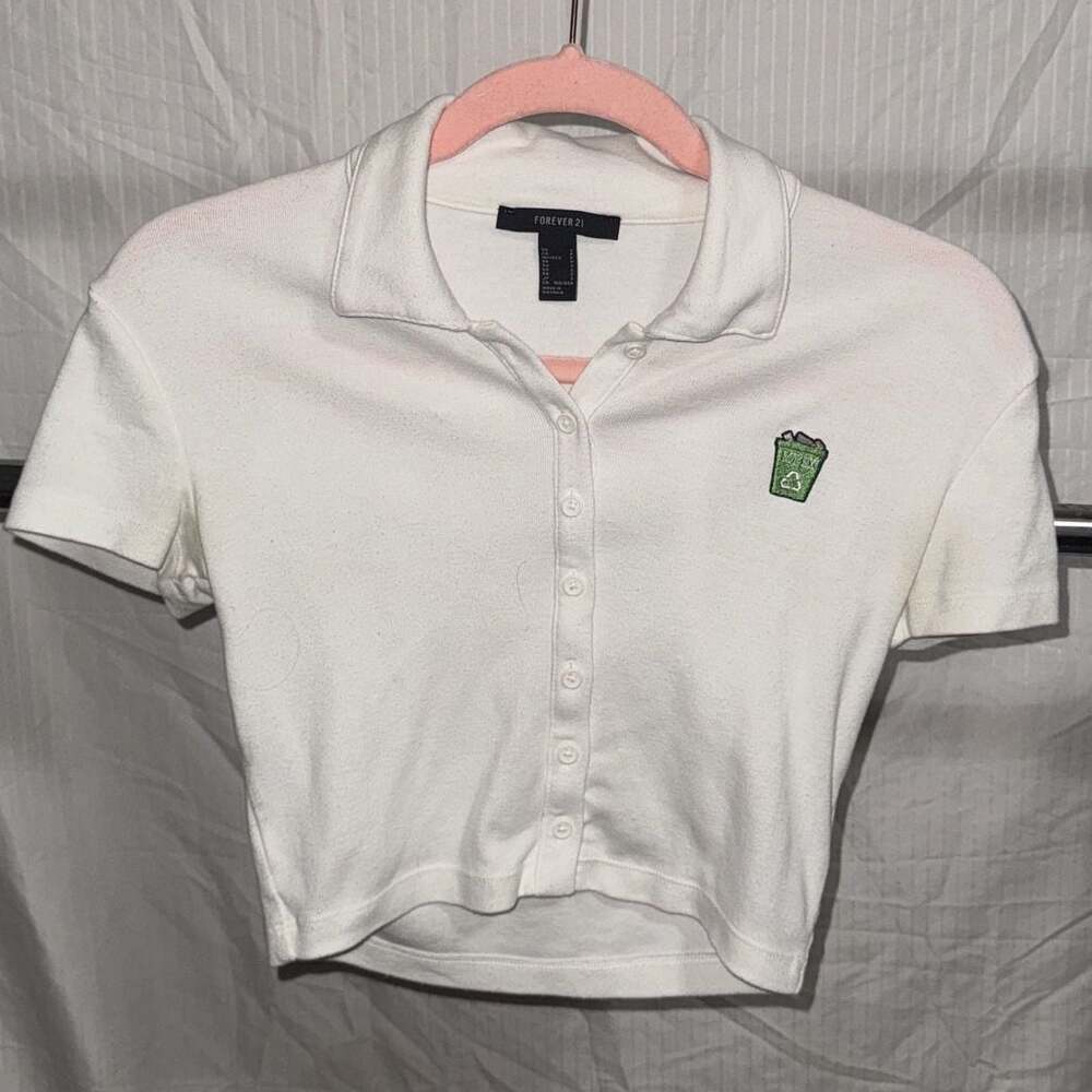 Cropped Polo Shirt with buttons